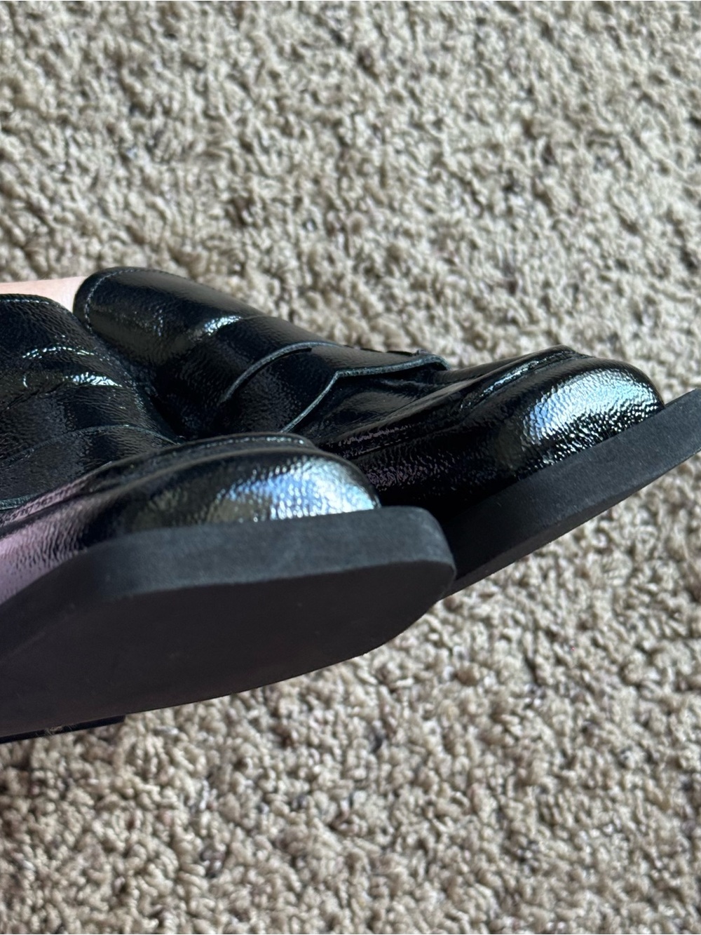Ganni Square-Toe Backless Leather Heeled Loafer Black Size 7 in US /EU38 - Picture 12 of 13
